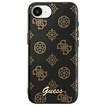 Guess Coque MagSafe pour iPhone 16e Imprimé Peony Script Logo en relief Noir