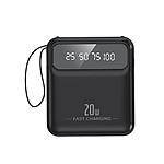Avizar PowerBank 10000mAh 20W avec Écran LED / Torche / Câbles Compact Noir