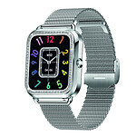 Avizar Montre Connectée Modèle Maria en Acier Inoxydable avec Suivi Santé et Appels Argent
