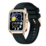 Avizar Montre Connectée Modèle Maria en Acier Inoxydable avec Suivi Santé et Appels Noir