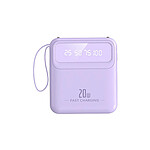 Avizar PowerBank 10000mAh 20W avec Écran LED / Torche / Câbles Compact Lavande