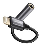 Swissten Adaptateur Audio Lightning vers Jack 3.5 mm p. iPhone Noir