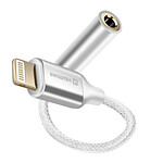 Swissten Adaptateur Audio Lightning vers Jack 3.5 mm p. iPhone Blanc