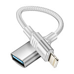 Swissten Adaptateur OTG iPhone Lightning Mâle vers USB Femelle Blanc