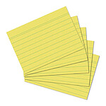 HERLITZ Paquet de 100 Fiches bristol 170g A5 148x210 mm Lignées Jaune