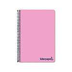 LIDERPAPEL Cahier spirale A4 Micro Wonder 240 pages 90g 5x5mm 4 trous 5 bandes Rose