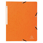 EXACOMPTA Chemise à élastique sans rabat carte lustrée 355gm2 - A4 - Orange x 10