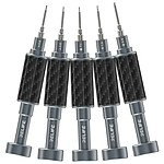 Relife Kit de 5 Tournevis en Fibre Carbone avec Embouts Magnétiques Argent Relife Kit de 5 Tournevis en Fibre Carbone avec Embouts Magnétiques Argent