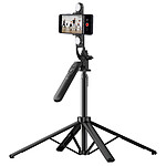 wiwu Perche à Selfie Trépied pour smartphones Double LED Rotatif 360° Noir