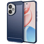 Avizar Coque pour Honor 400 Silicone Design Carbone Brossé Bleu