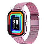 Avizar Montre Connectée Balnéo Écran 1,69" Bluetooth 5.1 IP67 Bracelet Acier Rose