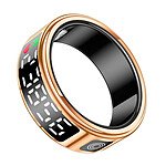 Avizar Bague Connectée Diana avec Écrin Cristallin Suivi Santé Écran LED taille L Dorée