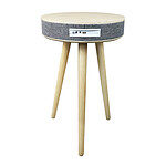 Avizar Enceinte Audio Table d'Appoint en Bois avec Bluetooth et Chargeur Budapest Beige