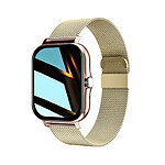 Avizar Montre Connectée Balnéo Écran 1,69" Bluetooth 5.1 IP67 Bracelet Acier Dorée