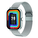 Avizar Montre Connectée Balnéo Écran 1,69" Bluetooth 5.1 IP67 Bracelet Acier Argent