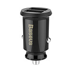 Baseus Chargeur Voiture Allume-cigare avec 2 Ports USB 15.5W Compact Noir