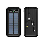 Avizar Powerbank Solaire 10000 mAh Mira LED Multifonction Charge Rapide Noir
