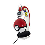 Pokemon Casque Filaire Jack 3,5 mm Stéréo pour Enfant Dôme Pokéball Blanc / Noir