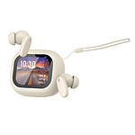 Avizar Écouteurs TWS Bluetooth 5.4 avec Écran LCD Braga Réduction de Bruit ANC Beige