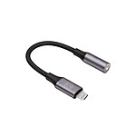 Forever Adaptateur Audio Lightning Mâle vers Jack 3.5mm Femelle Noir