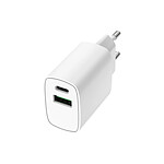 Grab 'N Go Chargeur Secteur Double Ports USB-A 18W / USB-C 20W Power Delivery Blanc