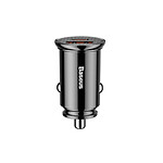 Baseus Chargeur voiture Allume-cigare 30W USB et USB-C Quick Charge Compact Noir