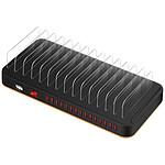 Avizar Station de Charge Smartphone Tablette 15 Ports USB Ventilation et Support Noir