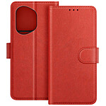 Avizar Étui Portefeuille à Rabat pour Honor 400 Style Cuir Rouge