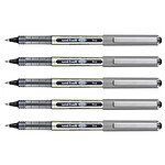 UNI-BALL Stylo Roller Encre Liquide Recyclé UB157E Pointe Moyenne Noir x 5