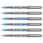 UNI-BALL Stylo Roller Encre Liquide Recyclé UB157E Pointe Moyenne Bleu ciel x 6