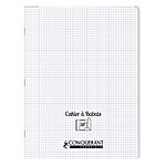 CONQUÉRANT Cahier à rabat agrafé 24x32cm 96P 90G petits carreaux polypro incolore