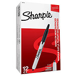 SHARPIE Marqueur permanent RT rétractable pointe ogive noir x 12