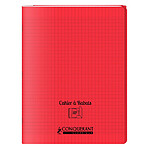 CONQUÉRANT Cahier à rabat agrafé 24x32cm 96P 90G grands carreaux polypro rouge x 40