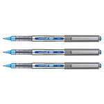 UNI-BALL Stylo Roller Encre Liquide Recyclé UB157E Pointe Moyenne Bleu ciel x 3