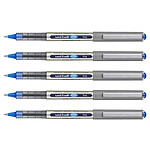 UNI-BALL Stylo Roller Encre Liquide Recyclé UB157E Pointe Moyenne Bleu x 5