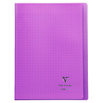 CLAIREFONTAINE Cahier Protège-cahier Koverbook Piqué Polypro A4 96p séyès Violet Transparent
