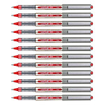 UNI-BALL Stylo Roller Encre Liquide Recyclé UB157E Pointe Moyenne Rouge x 12 UNI-BALL Stylo Roller Encre Liquide Recyclé UB157E Pointe Moyenne Rouge x 12