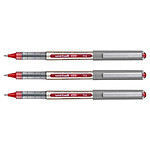 UNI-BALL Stylo Roller Encre Liquide Recyclé UB157E Pointe Moyenne Rouge x 3