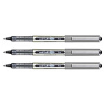 UNI-BALL Stylo Roller Encre Liquide Recyclé UB157E Pointe Moyenne Noir x 3