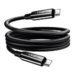 LinQ Câble USB-C vers USB-C 4A Power Delivery 80W en Nylon Tressé Résistant 1,2m Noir