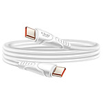 LinQ Câble USB-C vers USB-C 4A Fast Charging 80W en Silicone Flexible 1m Blanc