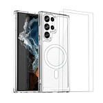 Evetane Coque Samsung Galaxy S23 Ultra Compatible Magsafe + 2 Vitres Protection Ecran