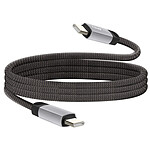 LinQ Câble USB-C vers USB-C 4A Charge Rapide 80W en Nylon Tressé 1,2m Noir
