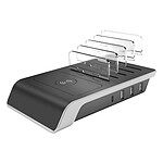 Avizar Station de Charge Multiport USB-C USB Qi Induction avec Séparateurs Noir