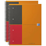 OXFORD NOTEBOOK A4+ spiralé 160 pages lignée 6 mm orange x 2
