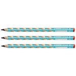 STABILO Crayon graphite EASYgraph HB droitier corps bleu clair x 3