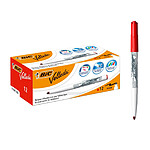 BIC Feutre tableau blanc effaçable à sec 1741 Pointe Medium Ogive Rouge x 12