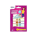 AVERY Sachet de 36 étiquettes vêtements motifs animaux - 45 x 13 mm