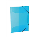HERMA Chemise 3 Rabats et Elastiques PP A4 Bleu clair translucide