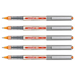 UNI-BALL Stylo Roller Encre Liquide Recyclé UB157E Pointe Moyenne Orange x 5
